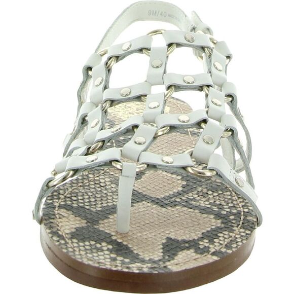 Vince Camuto Womens Richinite White Leather Buckle Huarache Sandals Shoes New - Picture 3 of 3